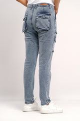 Regular Fit Fashion Denim with Cargo Patch Pocket
