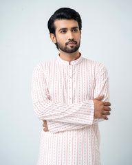 Regular Fit Stripe-Printed Panjabi