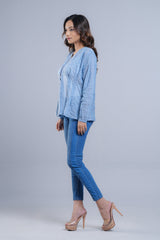 Short-Length Embroidered Bolero Top