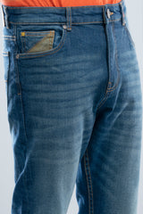 Tapered Fit Mid Blue Jeans