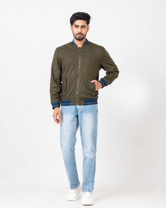 Regular Fit Knitted Bomber Jacket