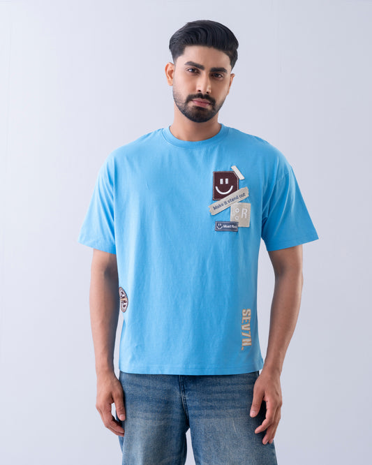 Oversized Fit Patch Work T-Shirt