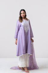 Smart Fit Embellished Two-Piece Formal Ethnic Set with Organza Dupatta