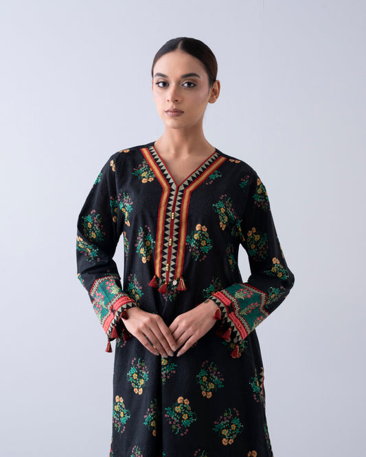 Relaxed Fit Embellished One Piece Lawn Kurti