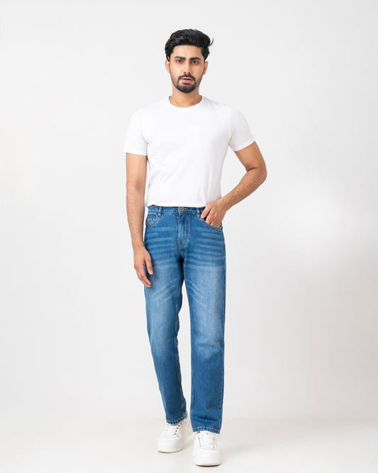 Straight Fit Blue Jeans