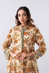 Relaxed Fit Digital Printed Three-Piece Lawn with Chiffon Dupatta
