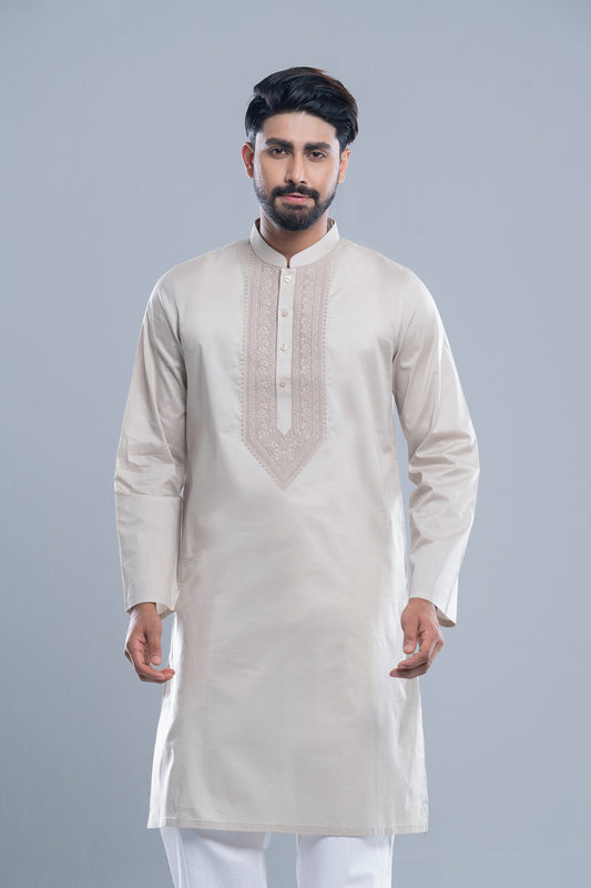 Regular Fit Embroidered Semi-Formal Panjabi