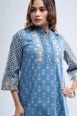 Mid-Length Reactive Printed Smart Fit Ethnic Kurta