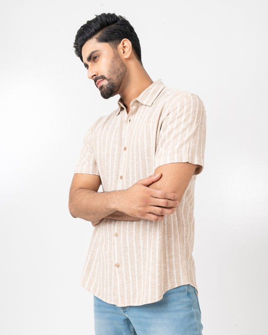 Regular Fit Stripe Casual Shirt