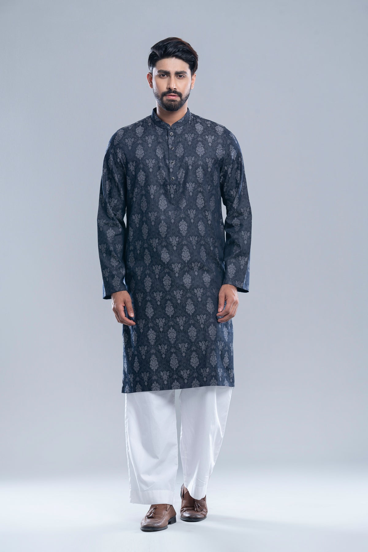 Regular Fit Jacquard Semi-Formal Panjabi
