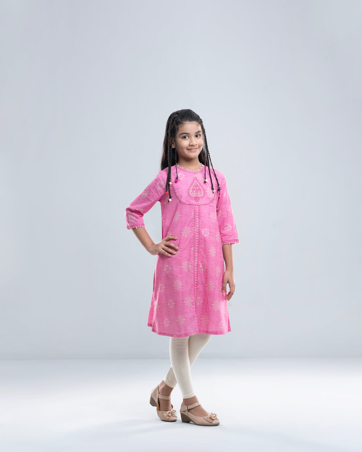 Junior Girls' Embroidered Ethnic kurti (10-14 Years)