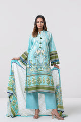 Relaxed Fit Digitally Printed Three-Piece Lawn with Cotton Dupatta
