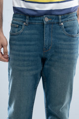 Hipster Fit Dark Blue Dobby Jeans