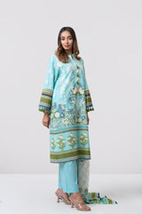 Relaxed Fit Digitally Printed Three-Piece Lawn with Cotton Dupatta