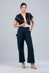 Sequin Cropped Jacket - Bling