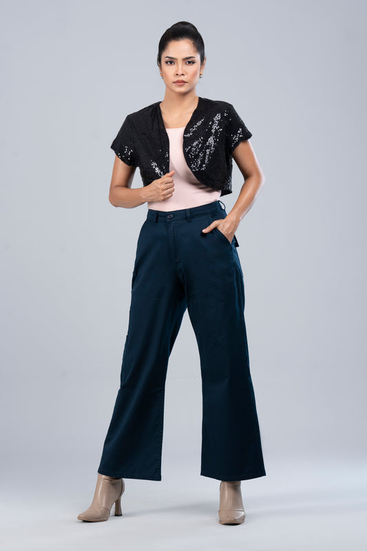 Sequin Cropped Jacket - Bling