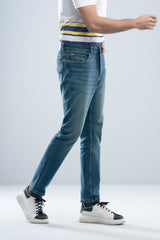 Hipster Fit Dark Blue Dobby Jeans
