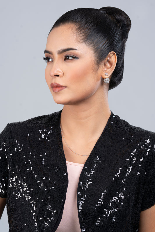 Sequin Cropped Jacket - Bling