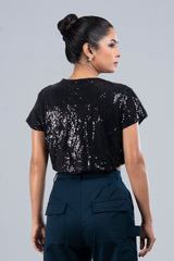 Sequin Cropped Jacket - Bling