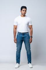 Tapered Fit Blue Jeans