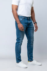 Tapered Fit Blue Jeans