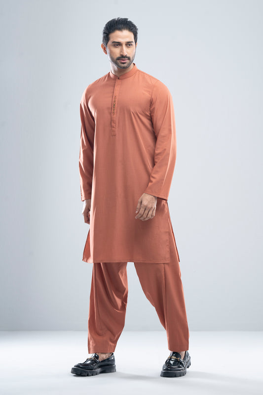 Regular Fit Embroidered Formal Kabli Set