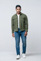 Regular Fit Canvas Overdyed Shacket