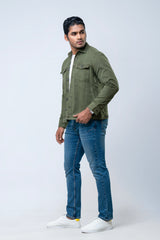 Regular Fit Canvas Overdyed Shacket
