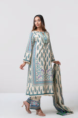 Relaxed Fit Digital Printed Three-Piece Lawn