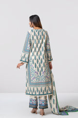 Relaxed Fit Digital Printed Three-Piece Lawn