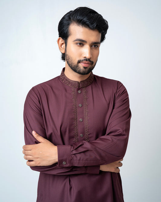 Regular Fit Embroidered Formal Ethnic Kurta Set