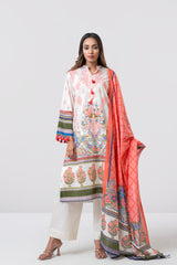 Relaxed Fit Digitally Printed Three-Piece Lawn with Cotton Dupatta