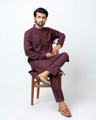 Regular Fit Embroidered Formal Ethnic Kurta Set