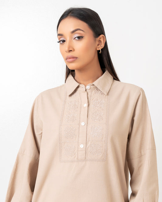 Relaxed Fit Embroidered Casual Shirt