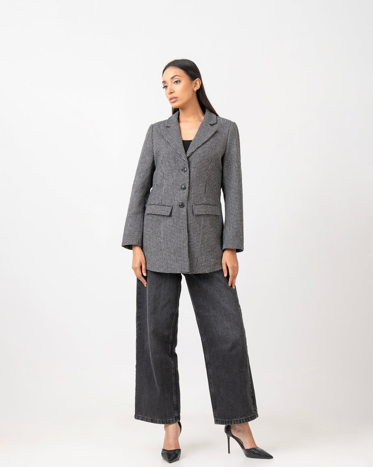 Regular Fit Houndstooth Blazer