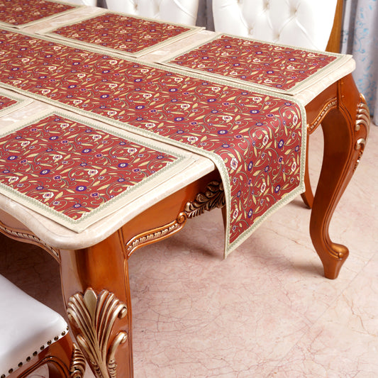 Table Mat - Maroon Beign (13x19 Inch)