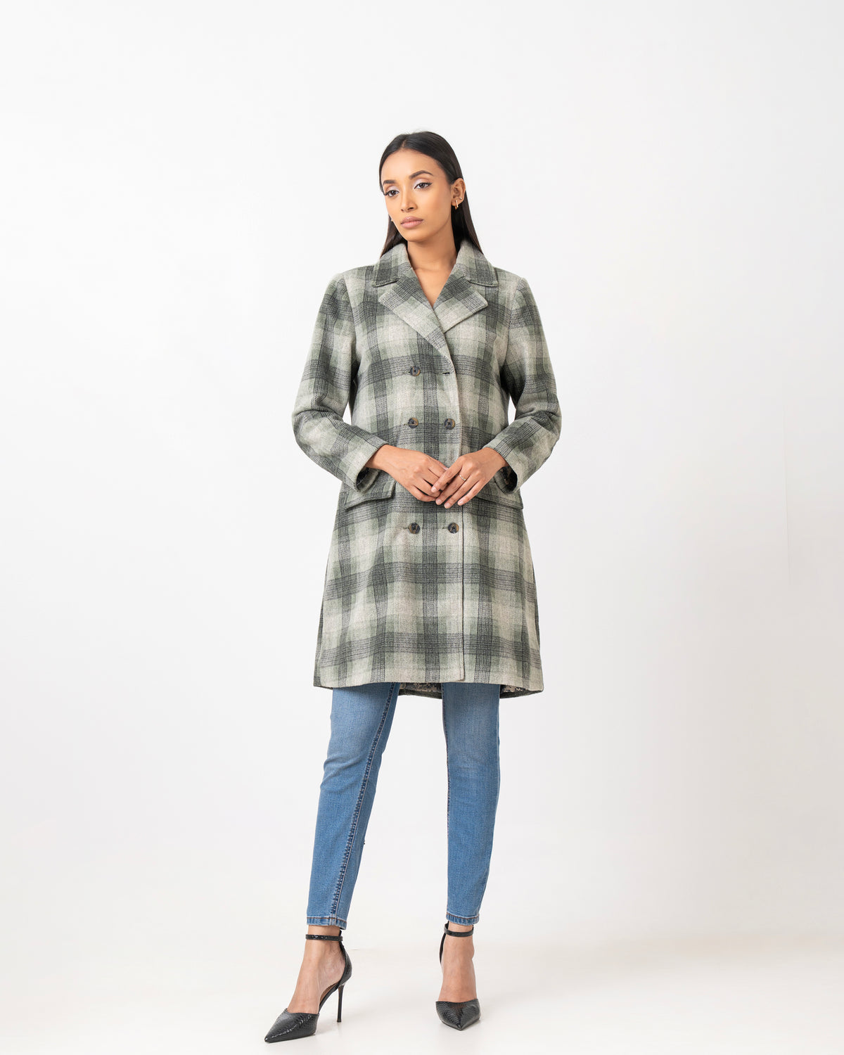 Regular Fit Check Trench Coat