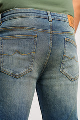 Carrot Fit Vintage Blue Dobby Jeans