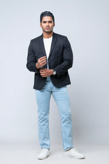 Slim Fit Knit Blazer