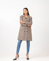 Regular Fit Check Trench Coat