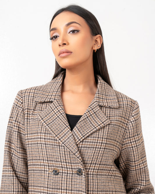 Regular Fit Check Trench Coat