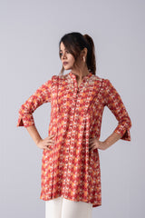 Short-Length Digital Printed Viscose Ethnic Kurti