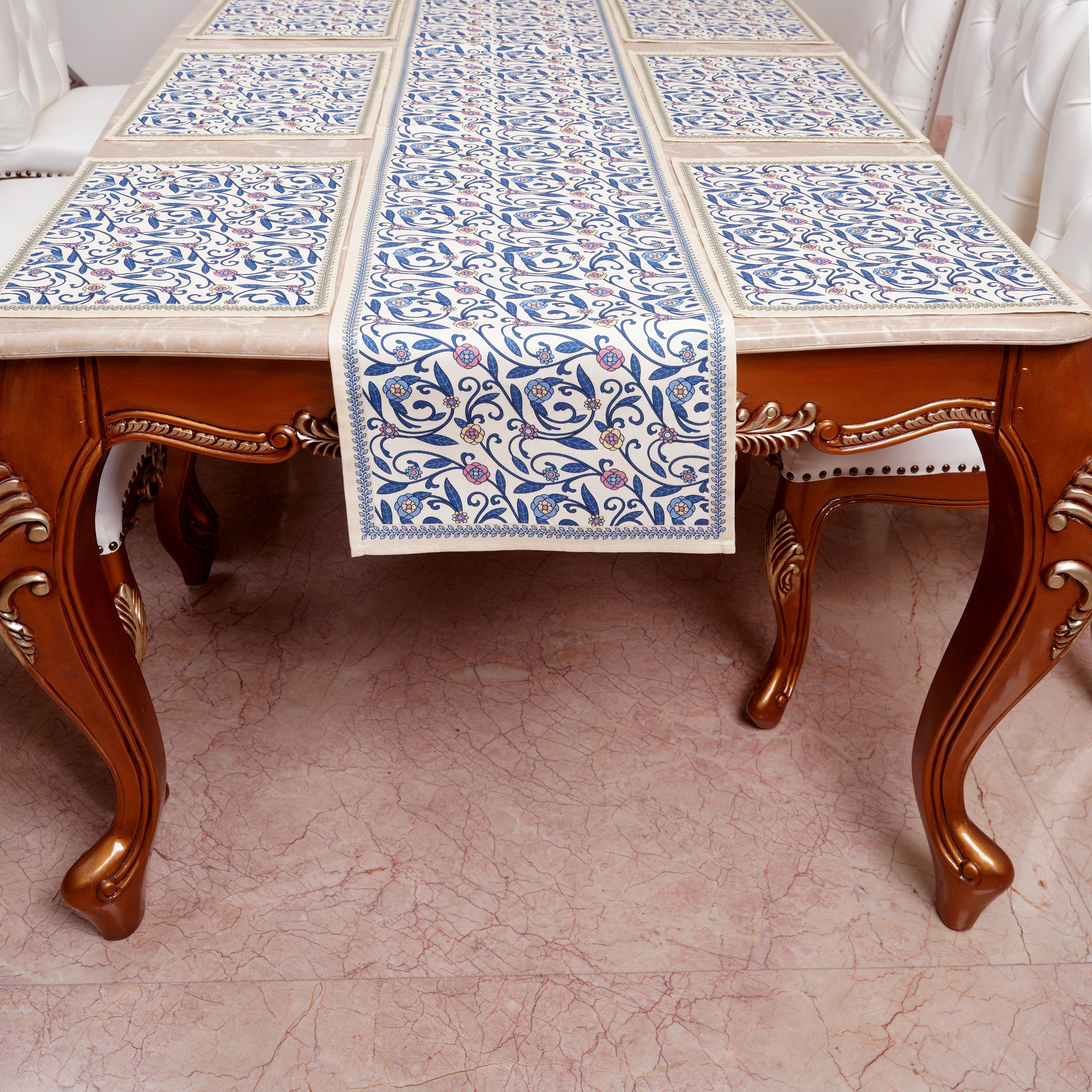 Table Runner - Blue Beige (14x45 Inch)