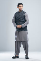 Regular Fit Semi-Formal Jacquard Waistcoat