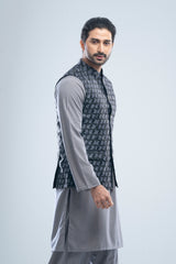 Regular Fit Semi-Formal Jacquard Waistcoat