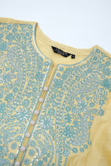 Smart Fit Embellished Two-Piece Formal Ethnic Set with Organza Dupatta