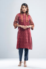 Mid-Length Reactive Printed Smart Fit Ethnic Kurta