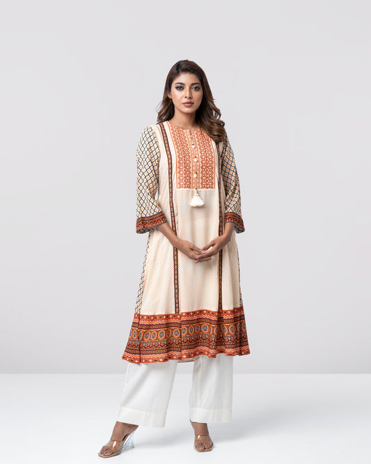 Smart Fit Embroirdered Viscose Ethnic Kurta