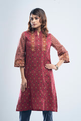 Mid-Length Reactive Printed Smart Fit Ethnic Kurta