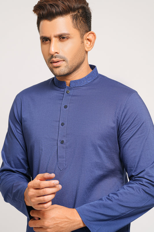 Slim Fit Solid-Dyed Panjabi